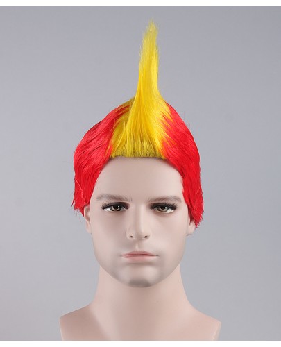 Yellow / Red Mohawk Wig